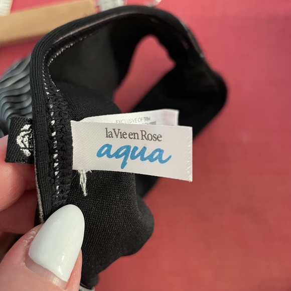 la vie en Rose Tankini swimsuit black and Silver bottoms l, top M - Picture 8 of 8